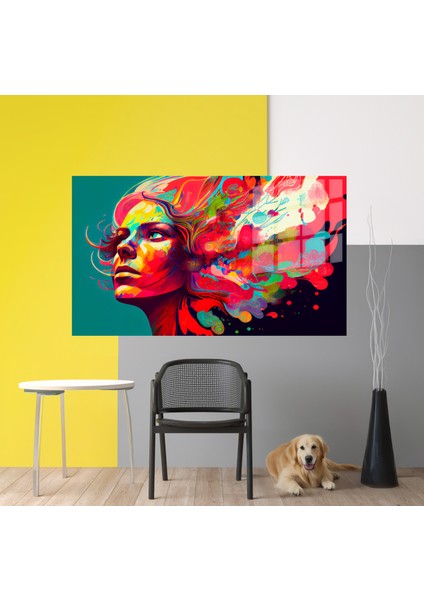 Popart Digital Sanatlar,3d Dekoratif Baskı Yatay Cam Tablo 23