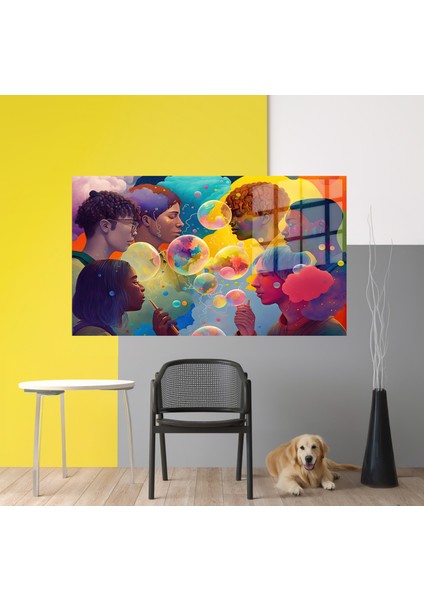 Popart Digital Sanatlar,3d Dekoratif Baskı Yatay Cam Tablo 29