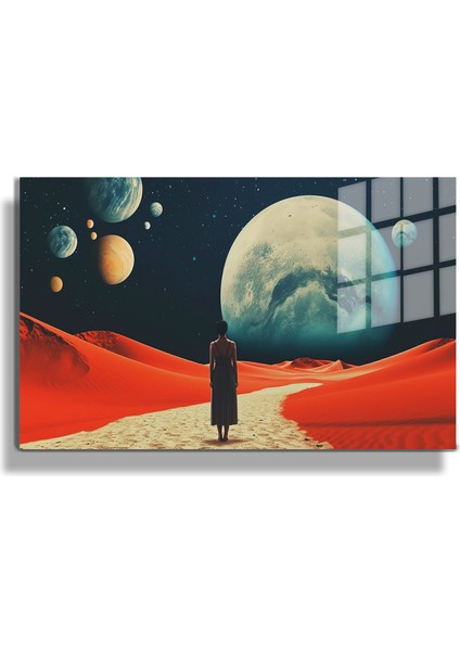 Popart Digital Sanatlar,3d Dekoratif Baskı Yatay Cam Tablo 71