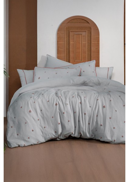 Plana Gri %100 Pamuk Mood Comfort Çift Kişilik Nevresim Takımı