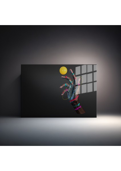 Popart Digital Sanatlar,3d Dekoratif Baskı Yatay Cam Tablo 60