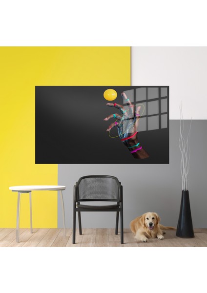 Popart Digital Sanatlar,3d Dekoratif Baskı Yatay Cam Tablo 60