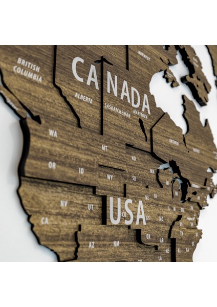 s 3 Boyutlu Ahşap Dünya Haritası, Ahşap Duvar Dekoru, Duvar Dekorasyon