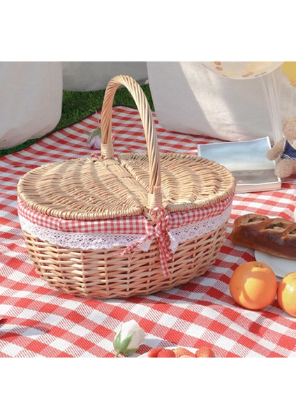 I ve I Hasır Sepeti Düğün Kamp Partileri Için Sağlam Küçük Kırmızı (Yurt Dışından) fiyatları