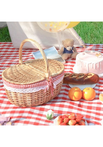 I ve I Hasır Sepeti Düğün Kamp Partileri Için Sağlam Küçük Kırmızı (Yurt Dışından) modelleri