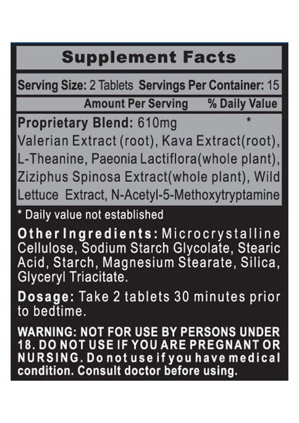 Sleep Rx Valerian + Kava Kava + Nac 30 Tablet