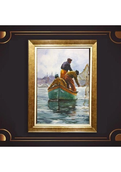 Altın Çerçeveli Paspartulu Tablo PP223