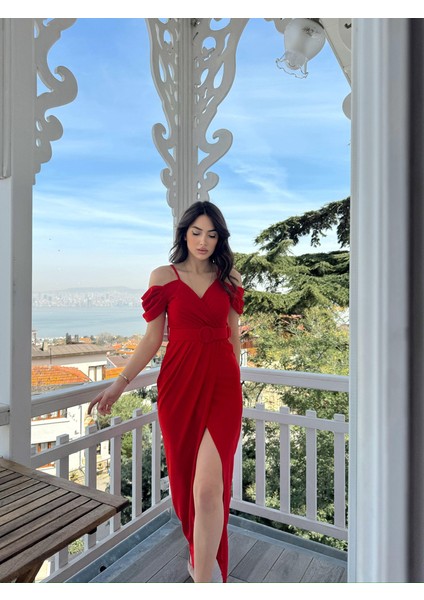 Destina Düşük Omuz Ip Askı Yırtmaçlı Abiye fiyatları