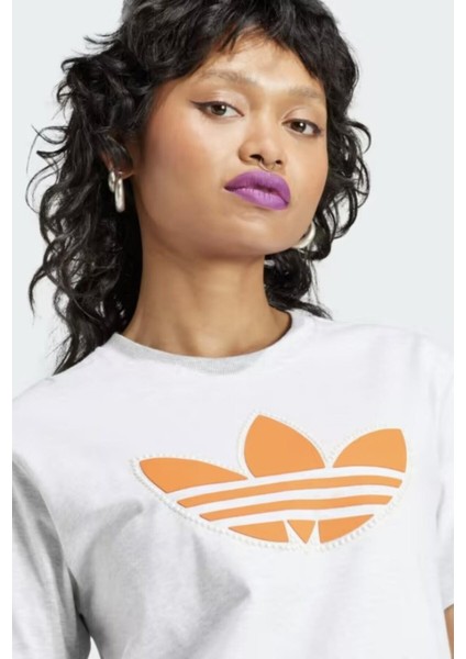 Originals Pearl Trefoil Kadın Gri T-Shirt fiyatları