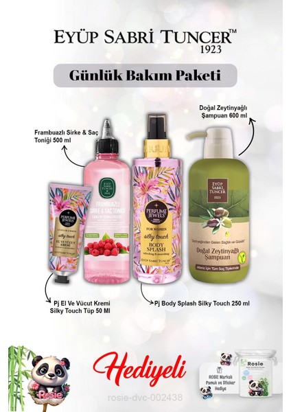 Frambuazlı Tonik,vücut Spreyi Splash Silky Touch ve Kremi, Zeytinyağlı Şampuan ve Rosie