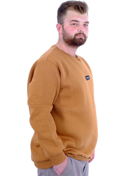 Mode Xl Büyük Beden Erkek Sweatshirt 3 Iplik Şardonlu Dıvısıon U24548 Camel modelleri