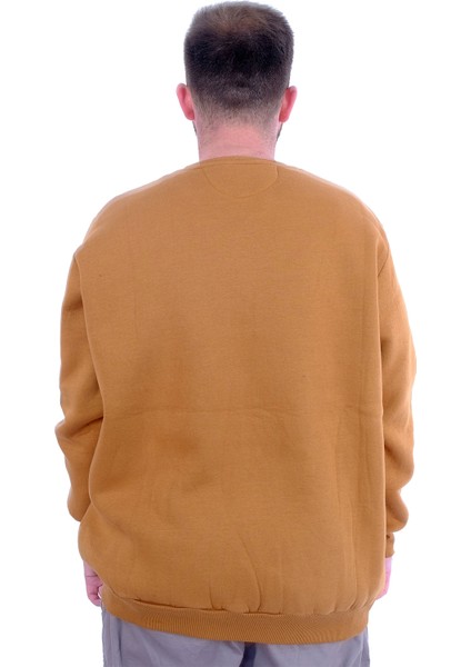 Mode Xl Büyük Beden Erkek Sweatshirt 3 Iplik Şardonlu Dıvısıon U24548 Camel fırsatları