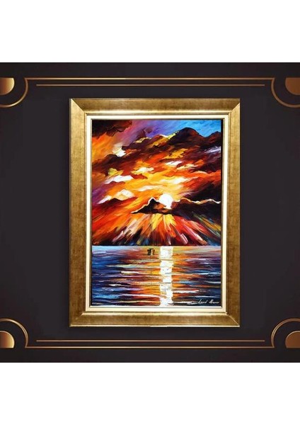 Altın Çerçeveli Paspartulu Tablo PP1401