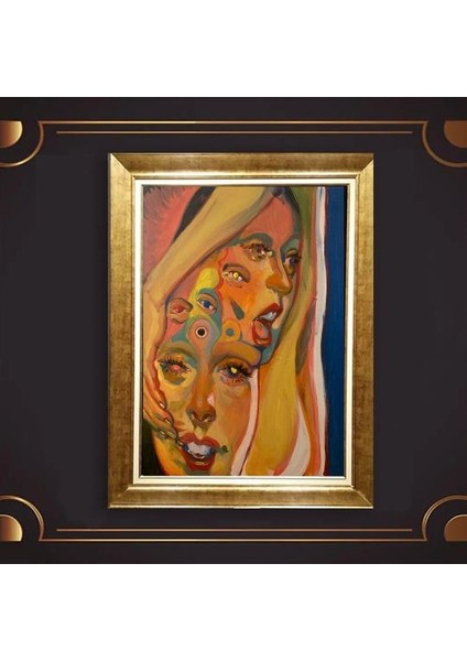 Altın Çerçeveli Paspartulu Tablo PP477