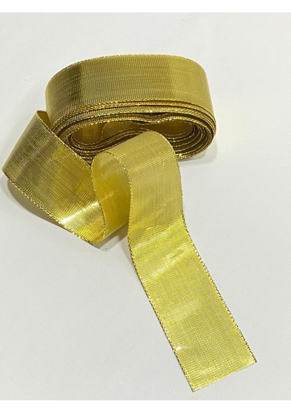Metalik Kurdela / Parlak Gold / 4 cm / 5 Metre