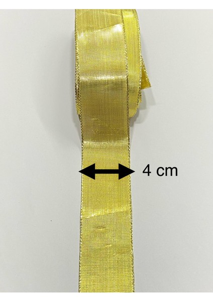 Metalik Kurdela / Parlak Gold / 4 cm / 5 Metre fiyatları