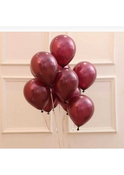 Bordo Renk Lateks Balon 10 Lu