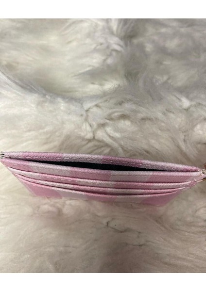 Kadın Pembe Suni Deri Desenli Kağıt Para Bölmeli Şık & Ince Kartlık modelleri