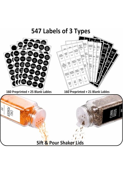 Blaze 12 Adet Bambu Desen Kapaklı Cam Baharatlık Tuzluk Biberlik - Etiket, Kalem Huni ve Fırça Hediye modelleri