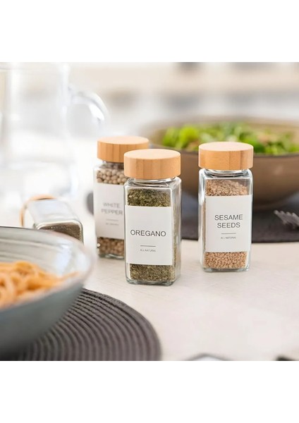 1 Adet Bambu Baharatlık Cam Baharat Kavanozu Bambu Kapaklı Kavanoz Serpme Başlıklı Baharatlık 120 ml modelleri