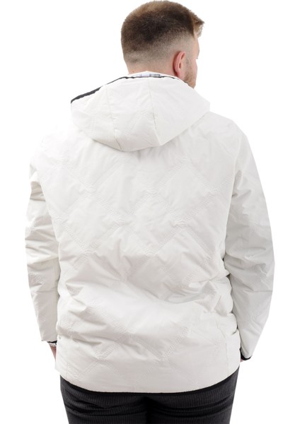 Mode Xl Büyük Beden Erkek Kapitone Mont Kapüşonlu U24606 Ekru fırsatları