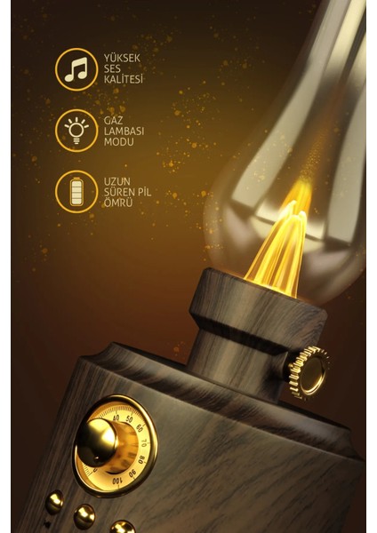 way Shine USB Girişli Otantik Gece Lambası Taşınabilir Nostalji Bluetooth Hoparlör