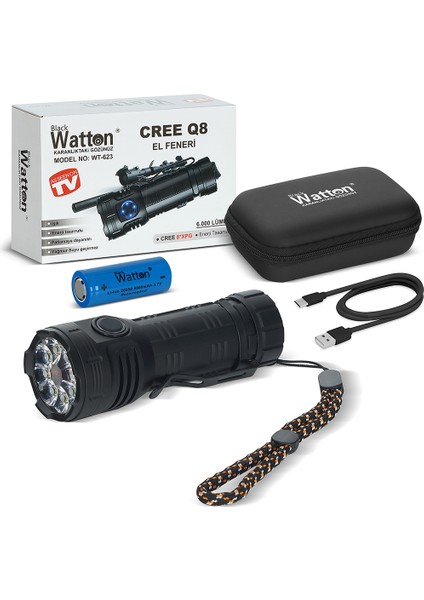 Cree Q8- Xqg 8+1 LED Şarjlı El Feneri WT-623