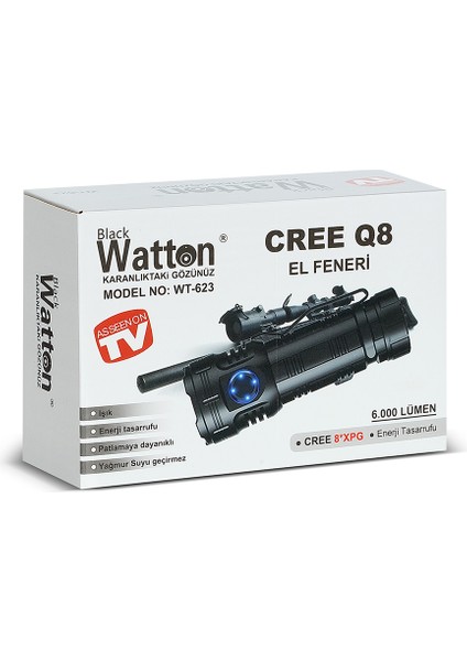 Cree Q8- Xqg 8+1 LED Şarjlı El Feneri WT-623