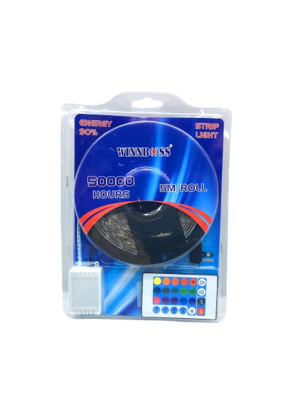Rgb 3çip Kumandalı Şerit LED 5mt (4886)