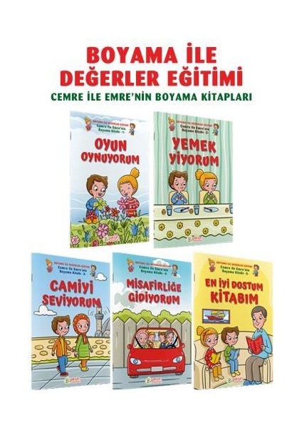 Cemre ile Emre'nin Boyama Kitapları (5 Cilt) fiyatları