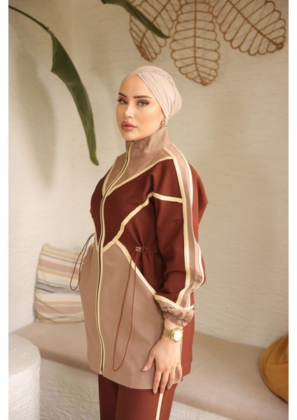 Kadın Tesettür Tunik Pantolon Double Crep Ikili Takım 461