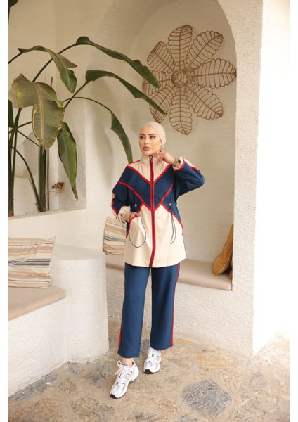 Kadın Tesettür Tunik Pantolon Double Crep Ikili Takım 461