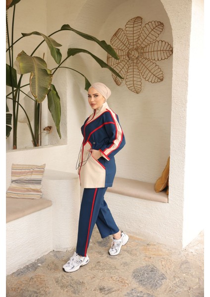 Kadın Tesettür Tunik Pantolon Double Crep Ikili Takım 461