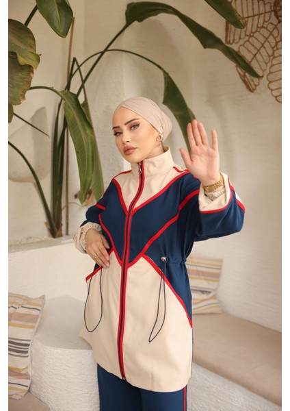 Kadın Tesettür Tunik Pantolon Double Crep Ikili Takım 461
