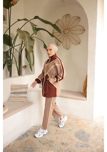 Kadın Tesettür Tunik Pantolon Double Crep Ikili Takım 461