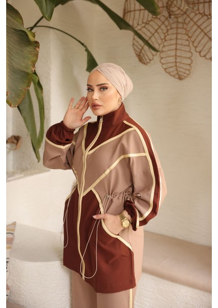 Kadın Tesettür Tunik Pantolon Double Crep Ikili Takım 461