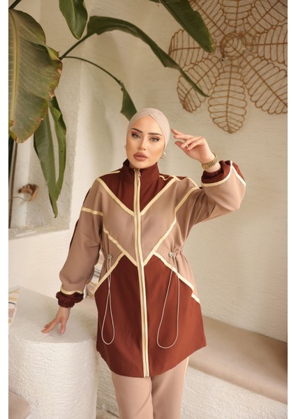 Kadın Tesettür Tunik Pantolon Double Crep Ikili Takım 461