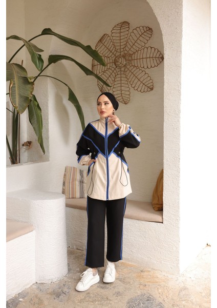 Kadın Tesettür Tunik Pantolon Double Crep Ikili Takım 461