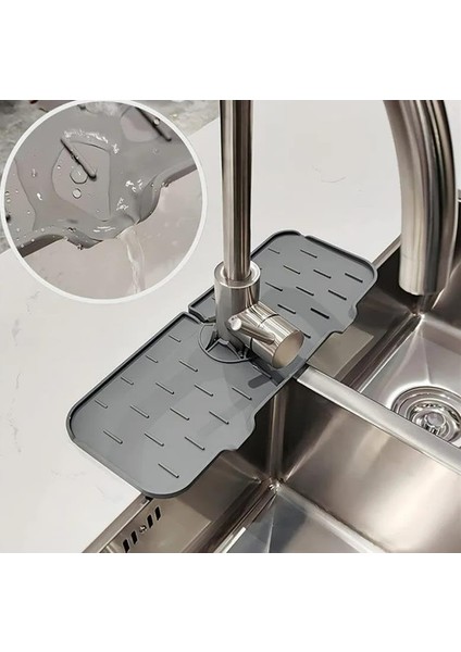 Musluk Altı Damlama Önleyici ve Tezgah Sıçrama Koruyucu,mutfak Lavabo Silikon Mat fırsatları