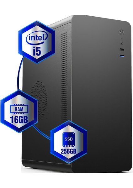 E-Vix Zephyr İ5-10400 16GB 256GB M.2 Nvme SSD Masaüstü Ofis Bilgisayarı