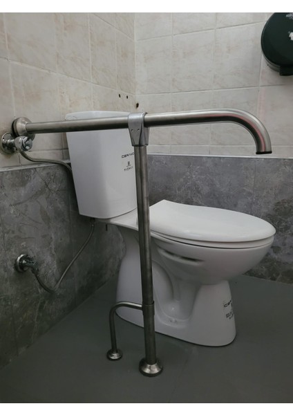 Yeni T Engelli Tutunma Barı Banyo Wc Paslanmaz Mat Satine Yüzeyli