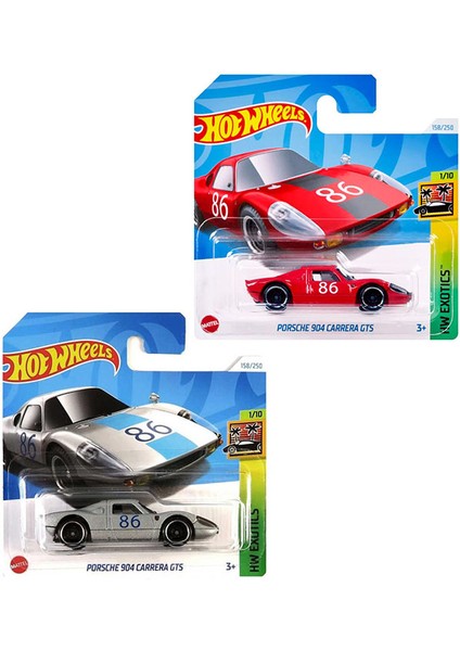 2 Araç Porsche 904 Carrera Gts Set - Kırmızı & Gri (1/64)