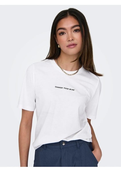 Baskılı T- Shirt Beyaz Beyaz Beyaz Beyaz