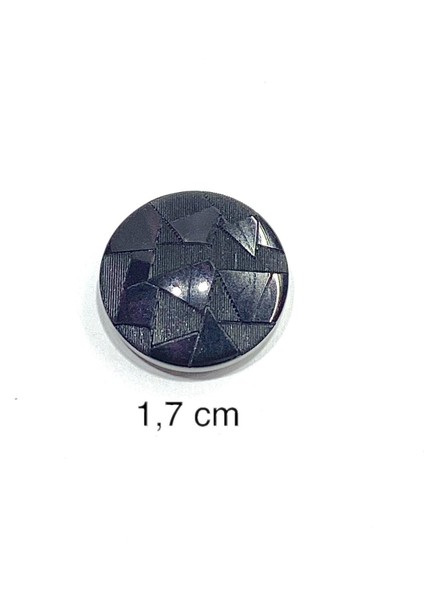 Yelek Hırka Düğmesi / Prizma Desen / Siyah 1,7 cm / KOD:2612