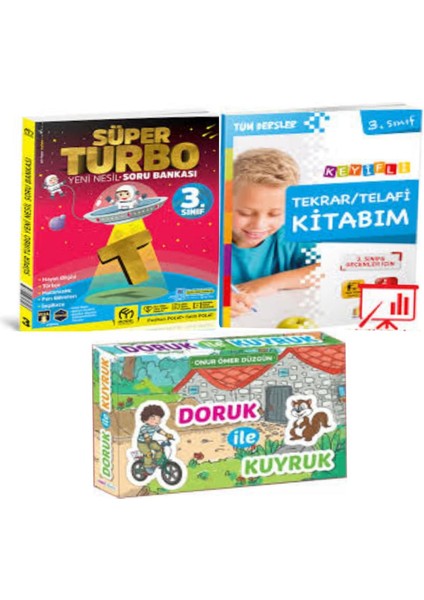 3. Sınıf Süper Turbo Soru Bankası - Doruk ile Kuyruk Hikaye ve Tekrar Telafi Kitabım