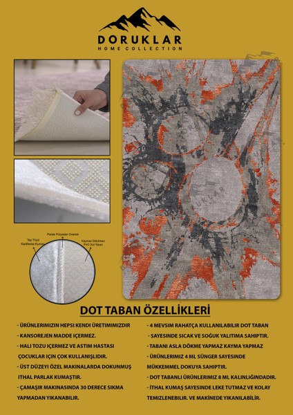 Kaymaz Taban Yıkanabilir Dijital Baskı Dekoratif Modern Desenli Nesv2 Serisi Dot Taban Halı N2S07 fiyatları