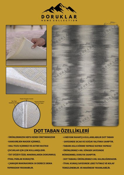 Kaymaz Taban Yıkanabilir Dijital Baskı Dekoratif Modern Desenli Nesv2 Serisi Dot Taban Halı N2S17 fiyatları