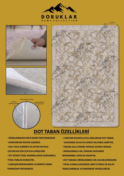 Kaymaz Taban Yıkanabilir Dijital Baskı Dekoratif Modern Desenli Nesv2 Serisi Dot Taban Halı N2S04