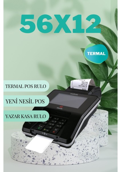 56MMx12 10 Adet Termal Pos / Termal Rulo Yazar Kasa Pos Rulosu