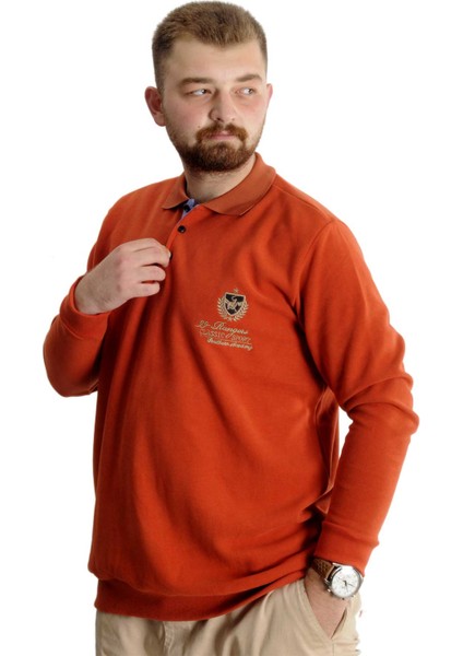 Mode Xl Büyük Beden Erkek Sweat Polo Selanik Classic Sport 23444 Kiremit fiyatları